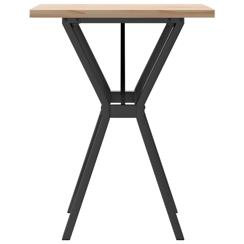 Mesa de jantar estrutura em Y 60x60x75,5 cm pinho/aço