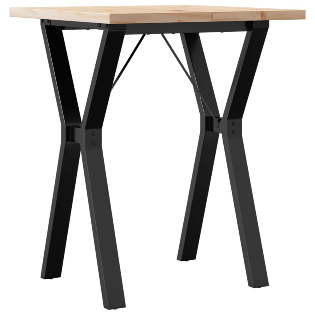 Mesa de jantar estrutura em Y 60x60x75,5 cm pinho/aço