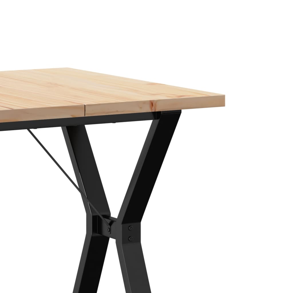 Mesa de jantar estrutura em Y 70x70x75,5 cm pinho/aço