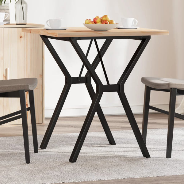 Mesa de jantar estrutura em Y 70x70x75,5 cm pinho/aço