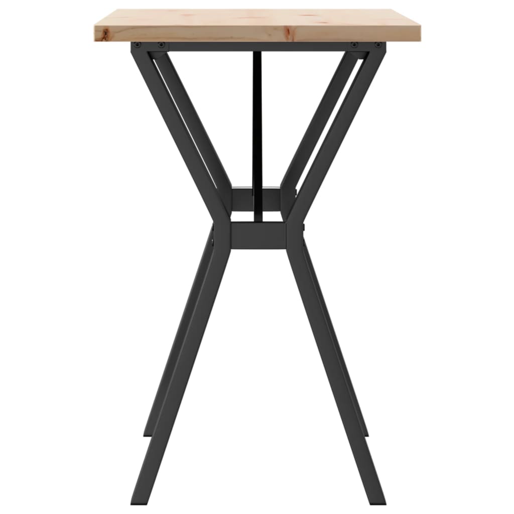 Mesa de jantar estrutura em Y 80x50x75,5 cm pinho/aço