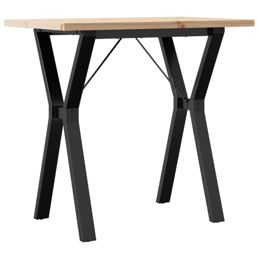 Mesa de jantar estrutura em Y 80x50x75,5 cm pinho/aço
