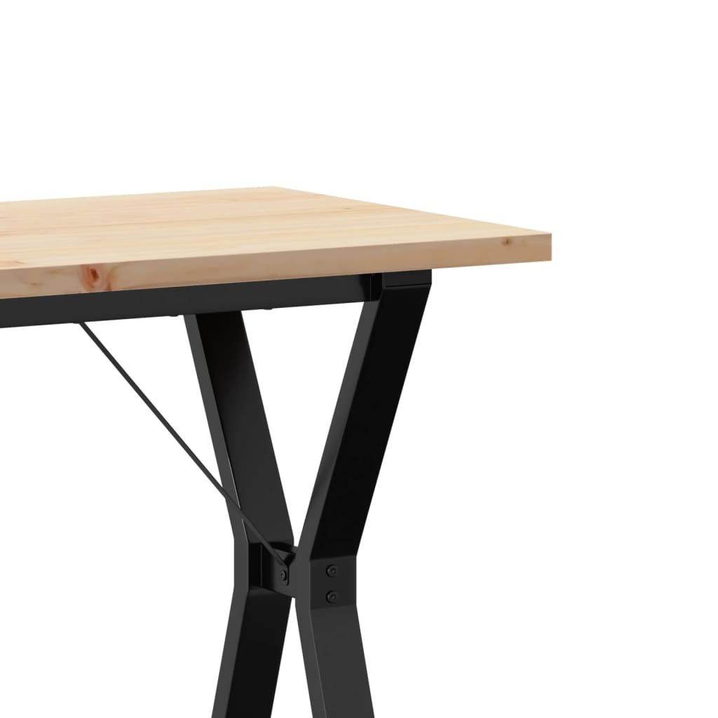 Mesa de jantar estrutura em Y 80x50x75,5 cm pinho/aço