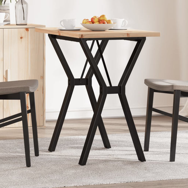 Mesa de jantar estrutura em Y 80x50x75,5 cm pinho/aço