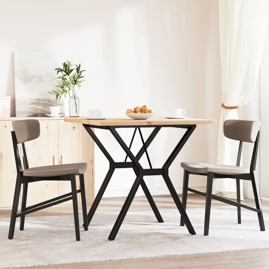 Mesa de jantar estrutura em Y 80x80x75,5 cm pinho/aço