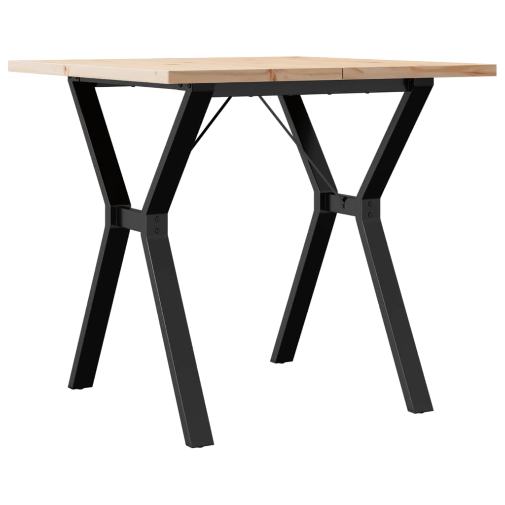 Mesa de jantar estrutura em Y 80x80x75,5 cm pinho/aço