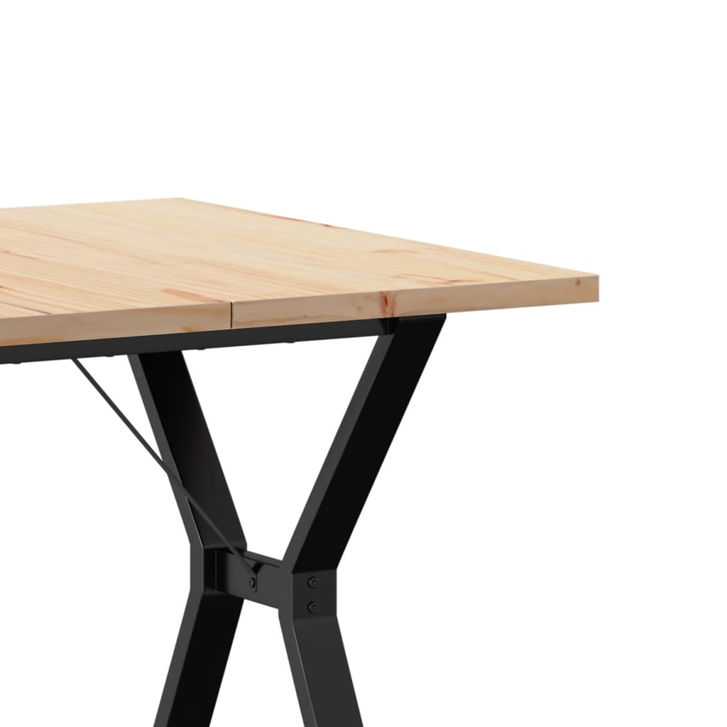 Mesa de jantar estrutura em Y 80x80x75,5 cm pinho/aço