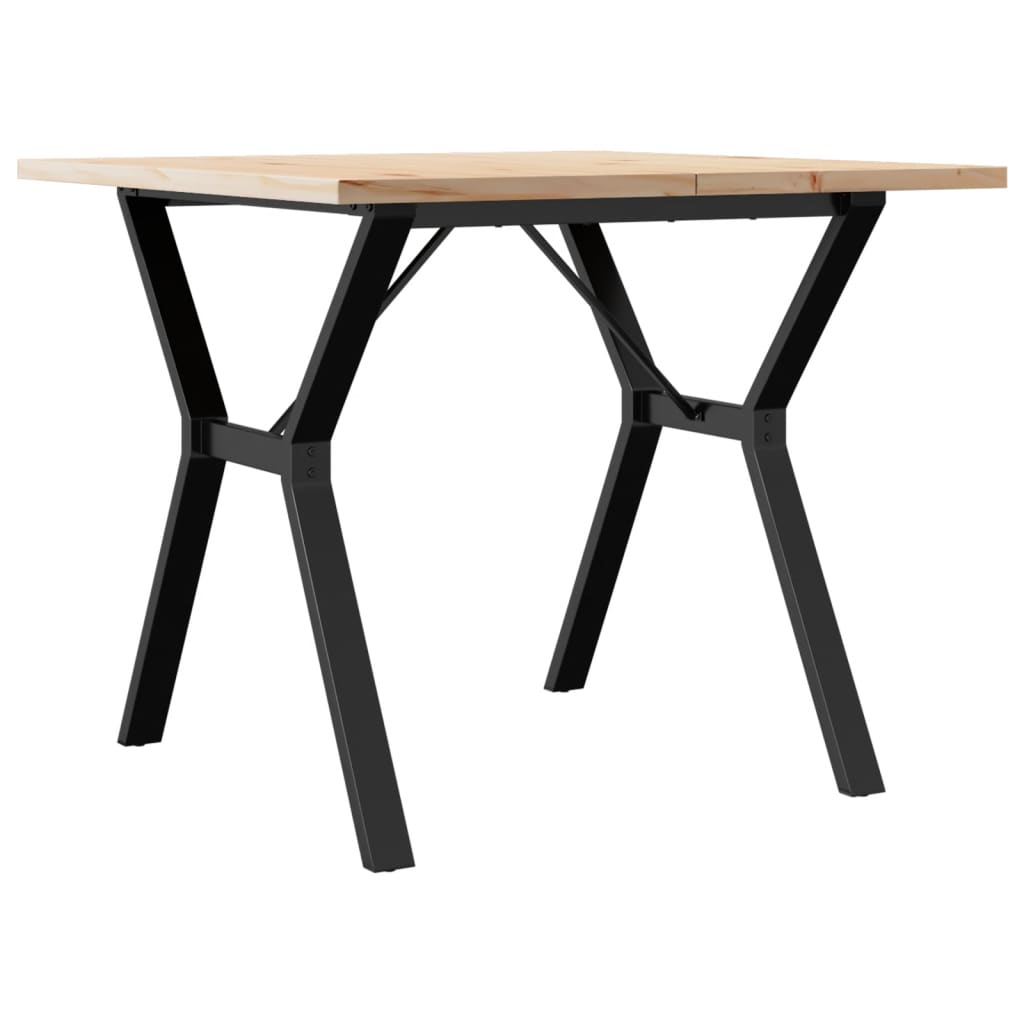 Mesa de jantar estrutura em Y 90x90x75,5 cm pinho/aço