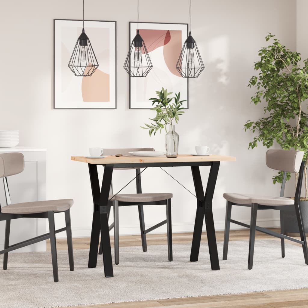 Mesa de jantar estrutura em Y 100x50x75,5cm pinho/aço