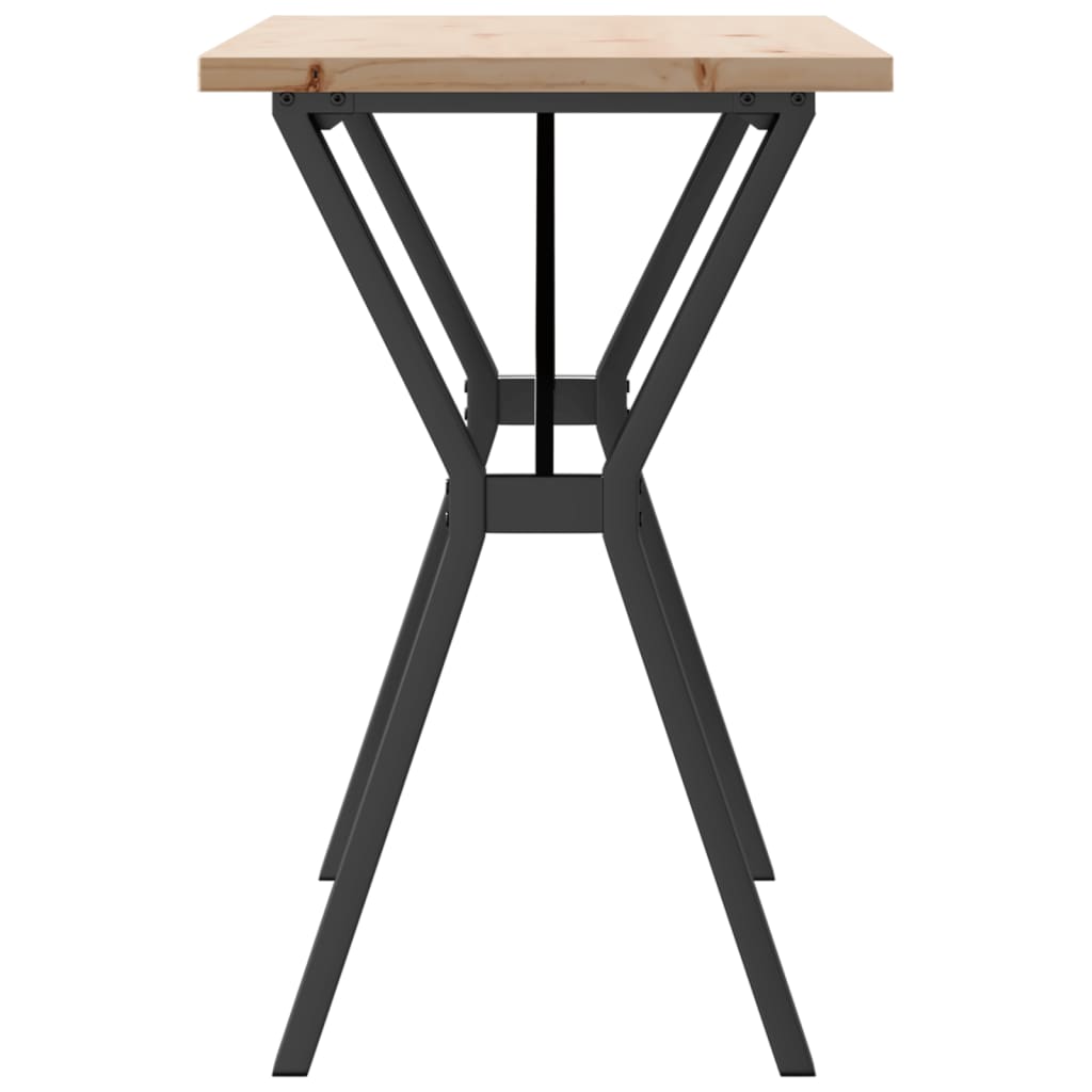 Mesa de jantar estrutura em Y 100x50x75,5cm pinho/aço