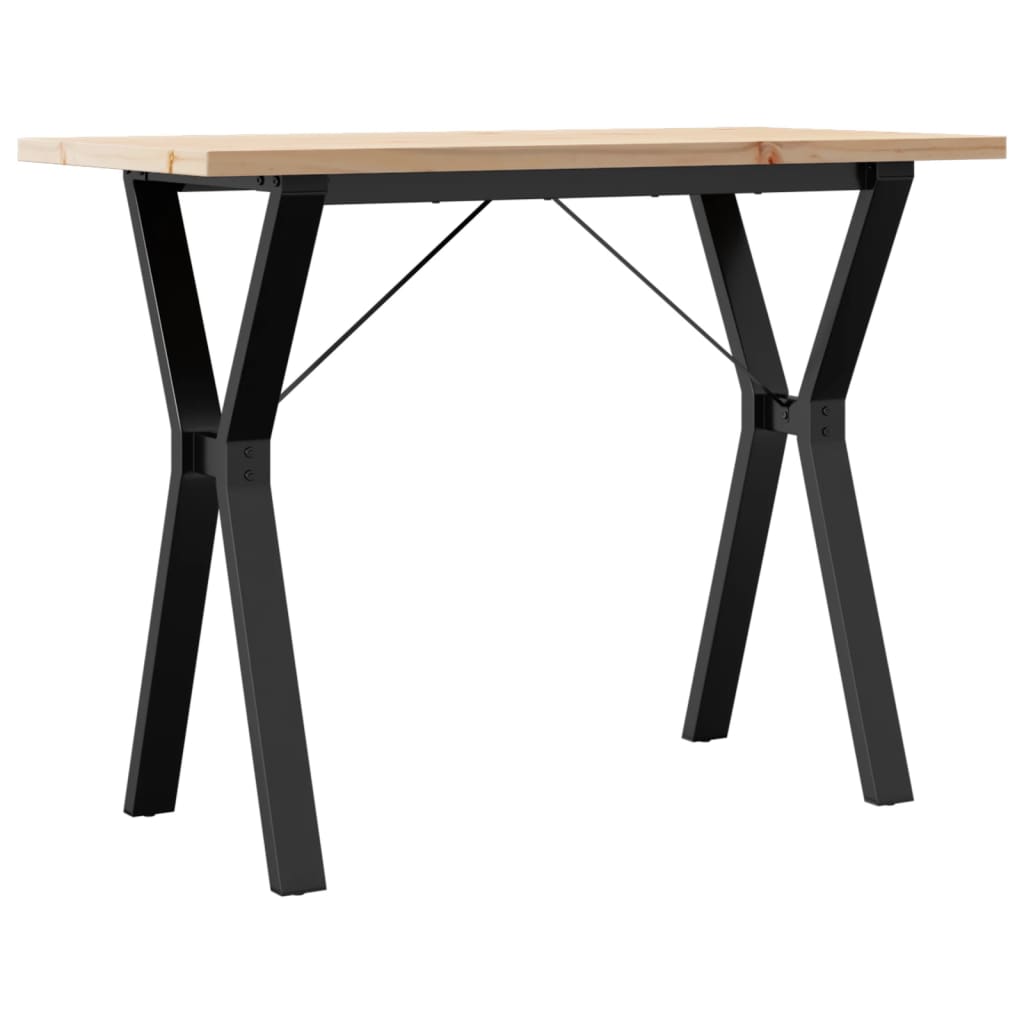 Mesa de jantar estrutura em Y 100x50x75,5cm pinho/aço