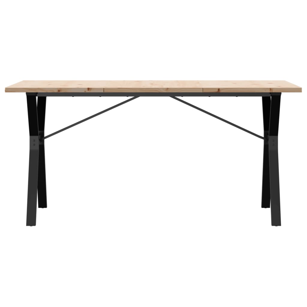 Mesa de jantar estrutura em Y 140x80x75,5cm pinho/aço