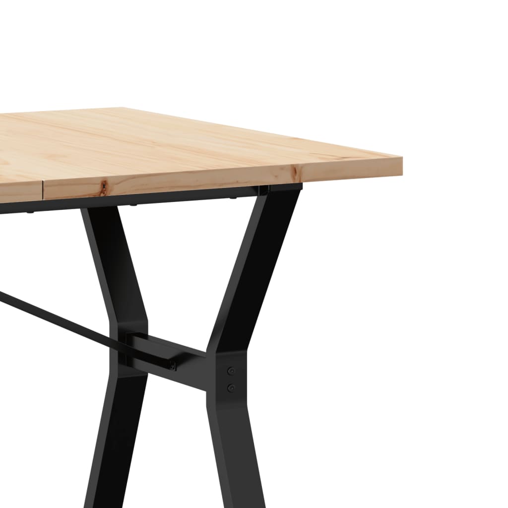 Mesa de jantar estrutura em Y 140x80x75,5cm pinho/aço