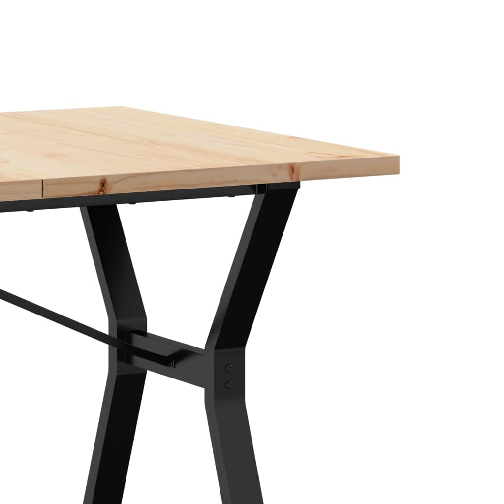 Mesa de jantar estrutura em Y 160x80x75,5cm pinho/aço