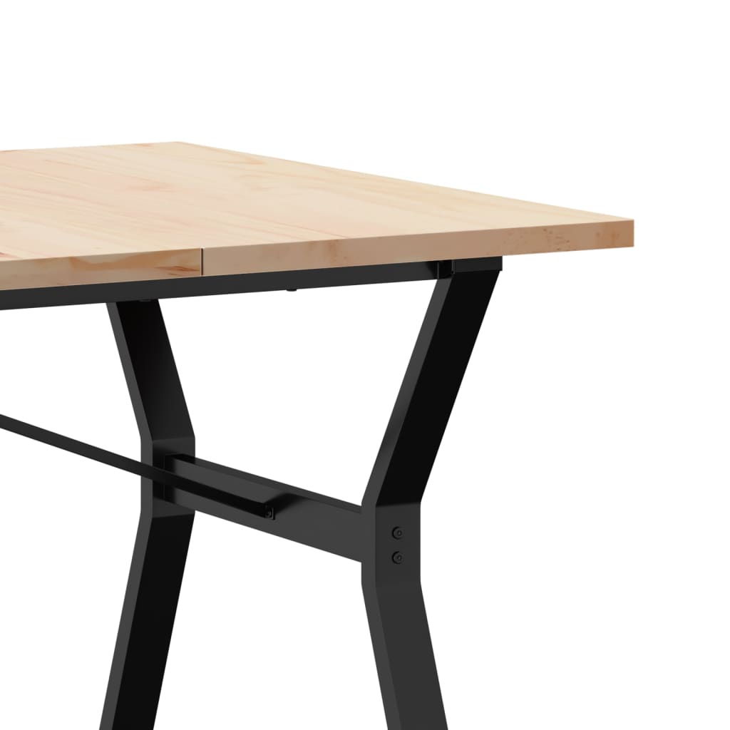 Mesa de jantar estrutura em Y 180x90x75,5cm pinho/aço