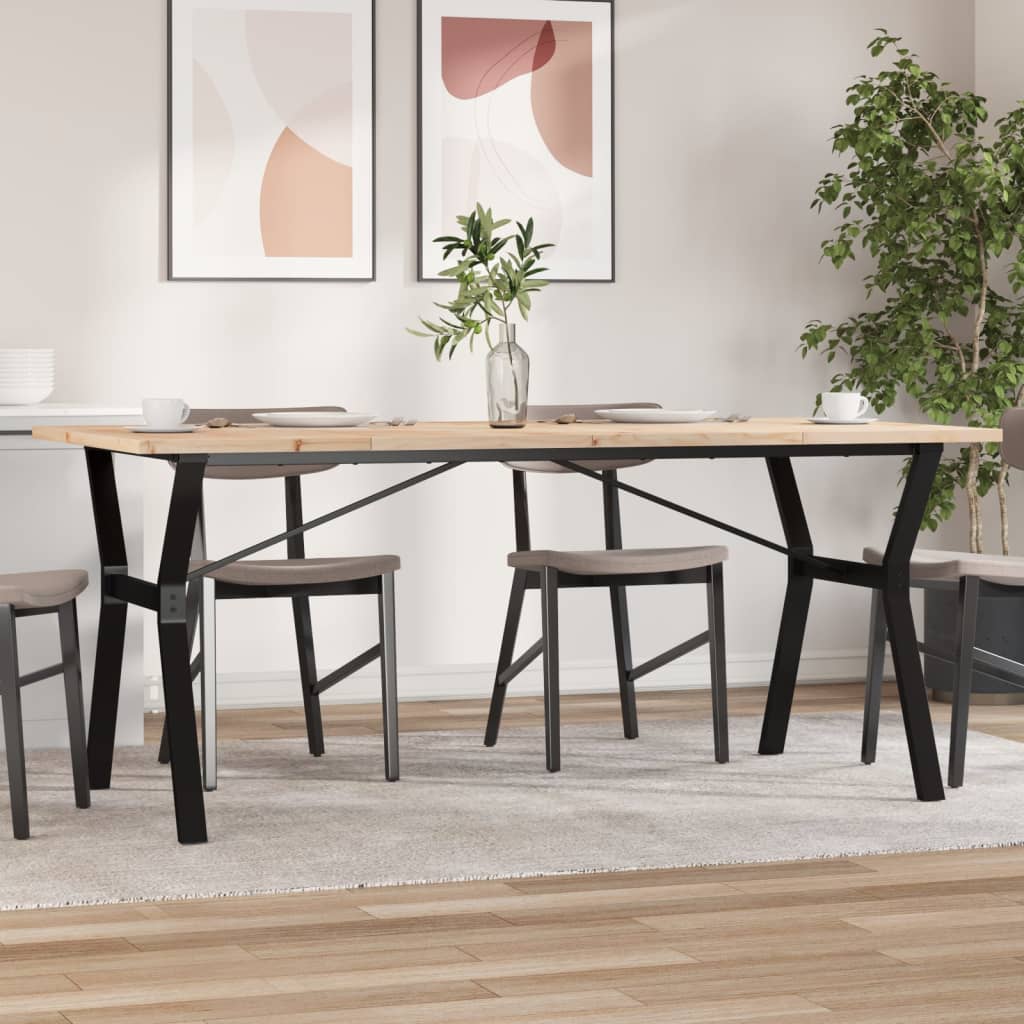 Mesa de jantar estrutura em Y 180x90x75,5cm pinho/aço