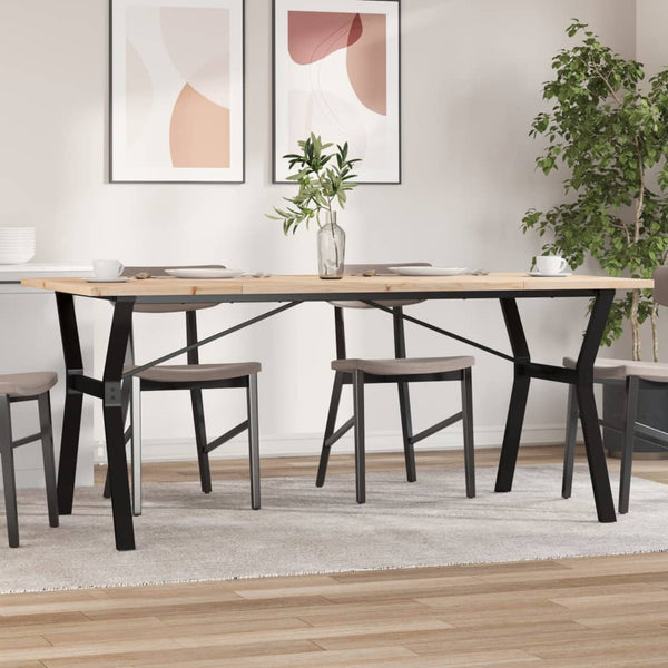Mesa de jantar estrutura em Y 180x90x75,5cm pinho/aço
