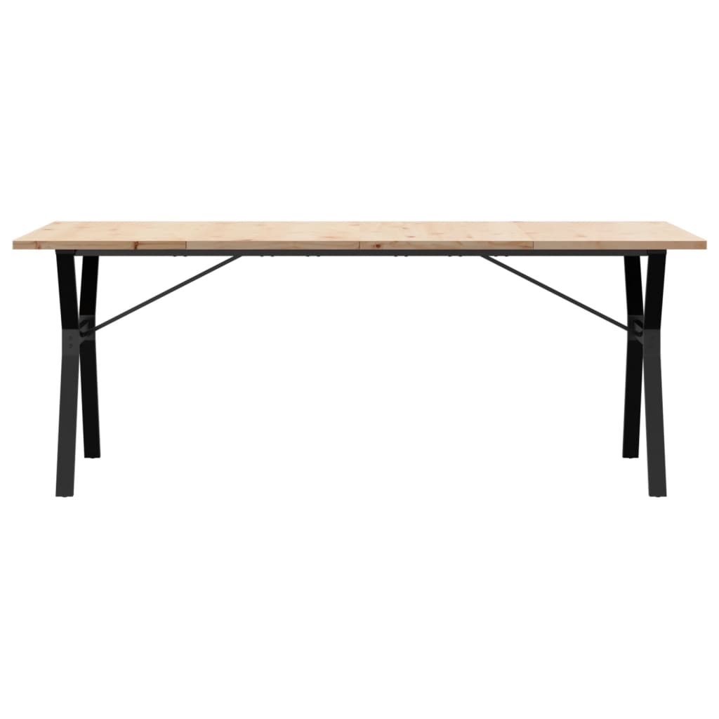 Mesa de jantar estrutura X 200x100x75,5 cm pinho/aço