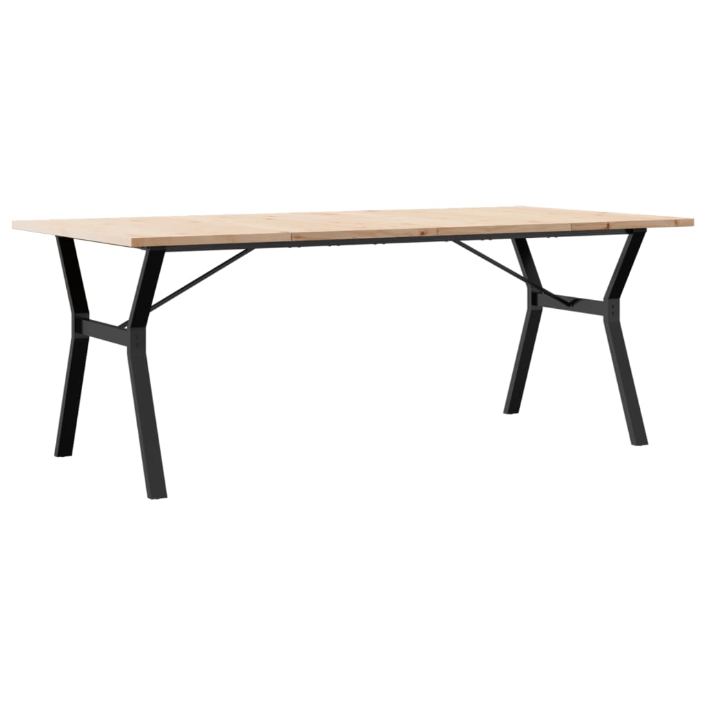 Mesa de jantar estrutura X 200x100x75,5 cm pinho/aço