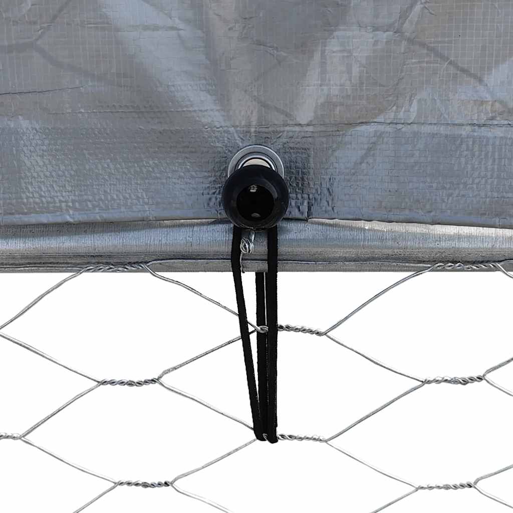 Galinheiro com telhado e porta aço galvanizado prateado