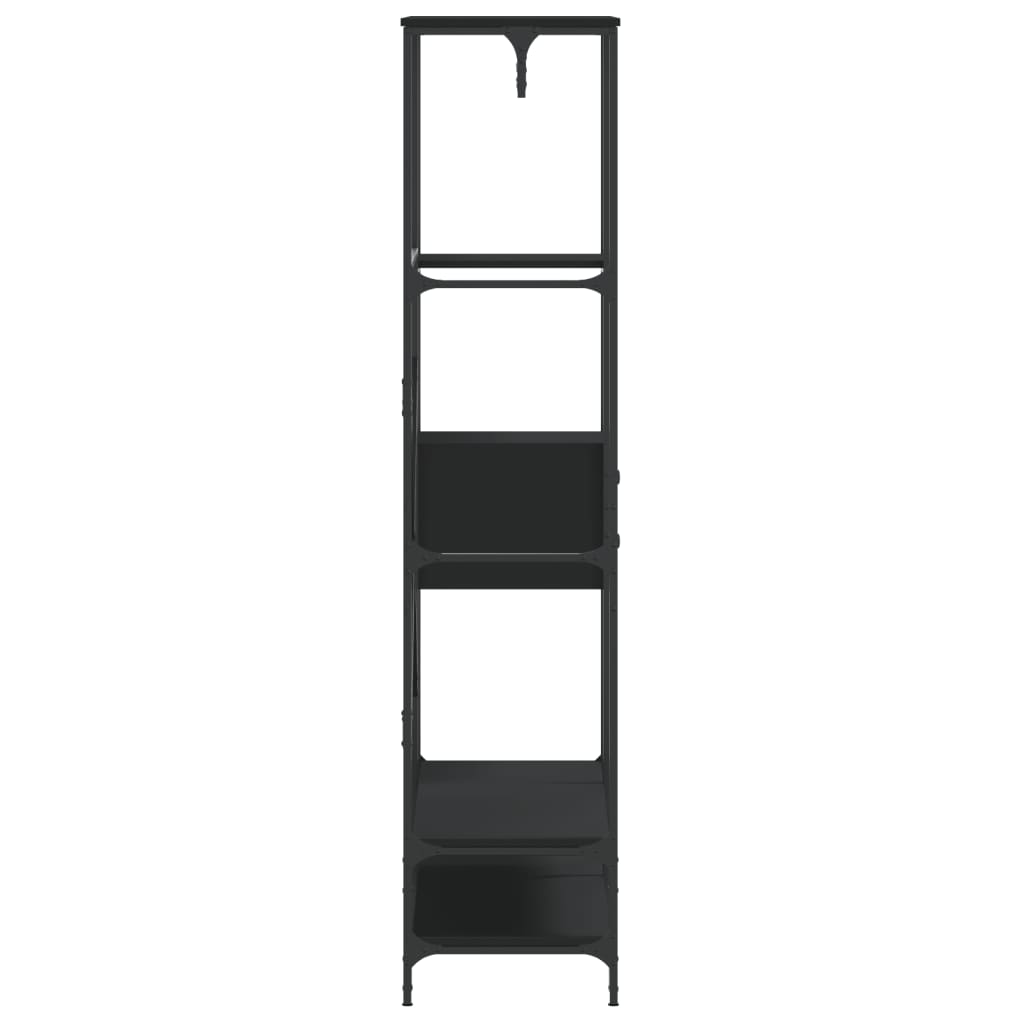 Charriot/Suporte para roupas c/ prateleiras derivados de madeira preto