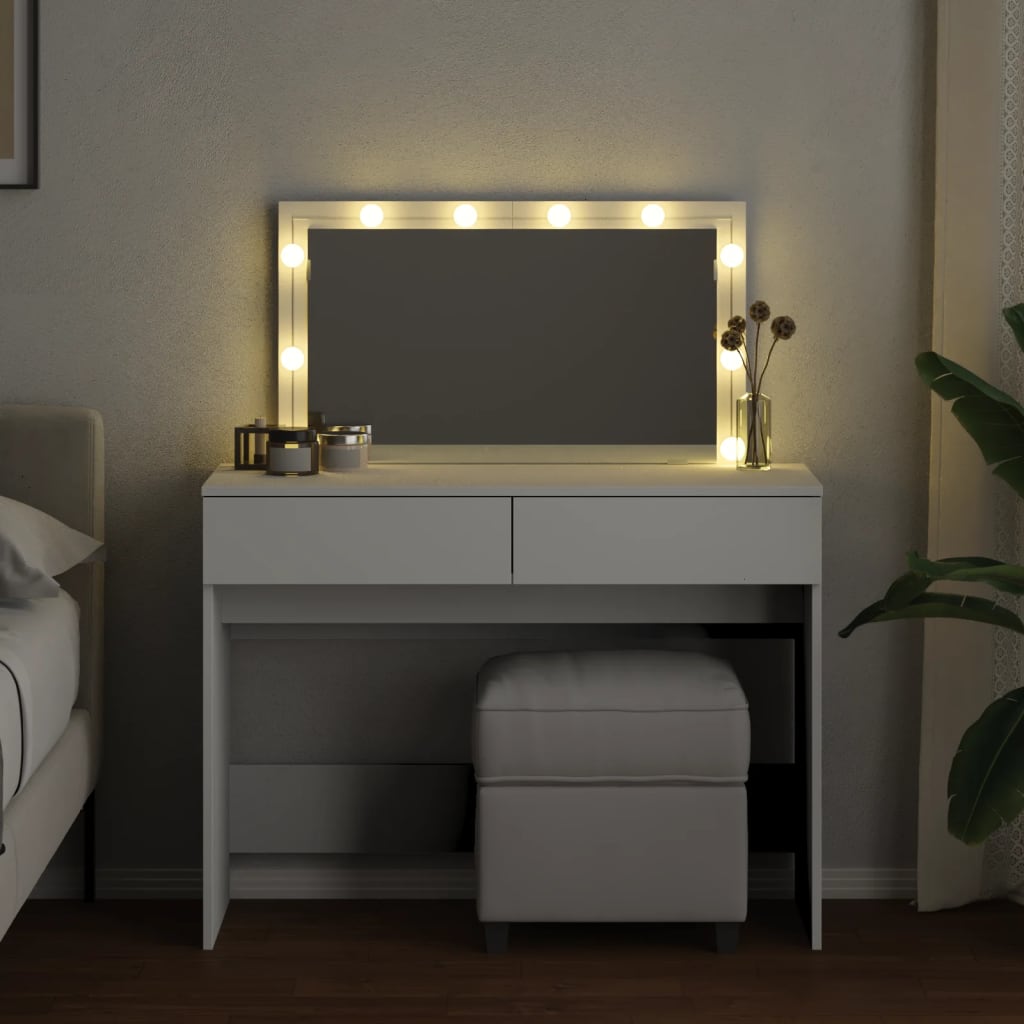 Toucador com LEDs 100x40x120 cm branco