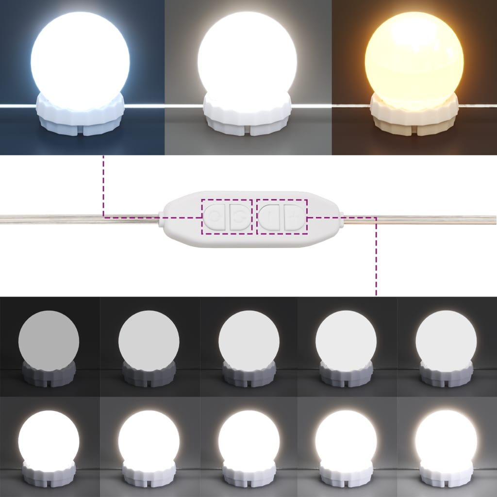 Toucador com LEDs 100x40x120 cm branco