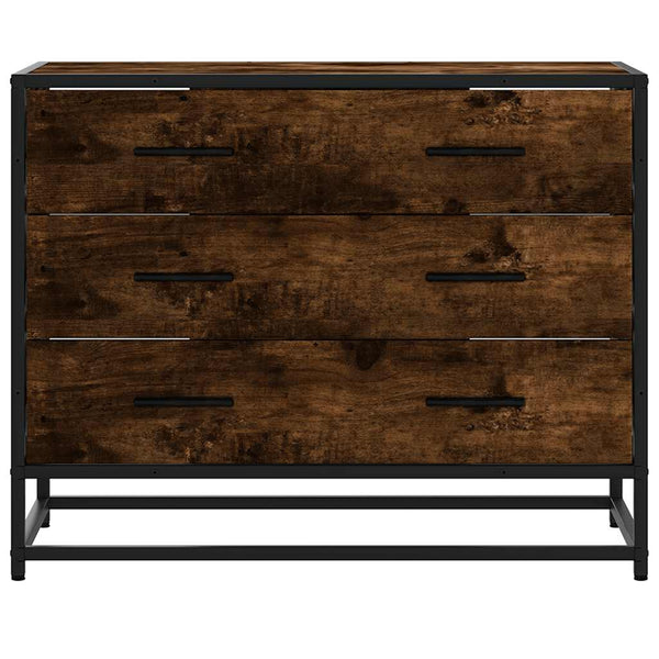 Cómoda de 3 Gavetas - 70x41x56 cm - Derivados Madeira Carvalho Fumado
