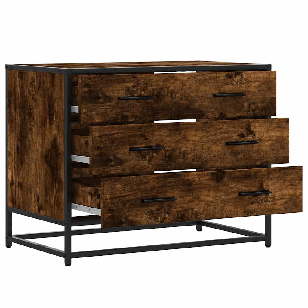 Cómoda de 3 Gavetas - 70x41x56 cm - Derivados Madeira Carvalho Fumado