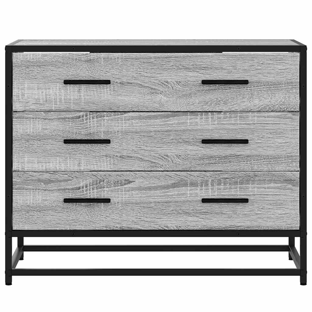 Cómoda com 3 Gavetas - 70x41x56 cm - deriv. madeira - cinzento sonoma