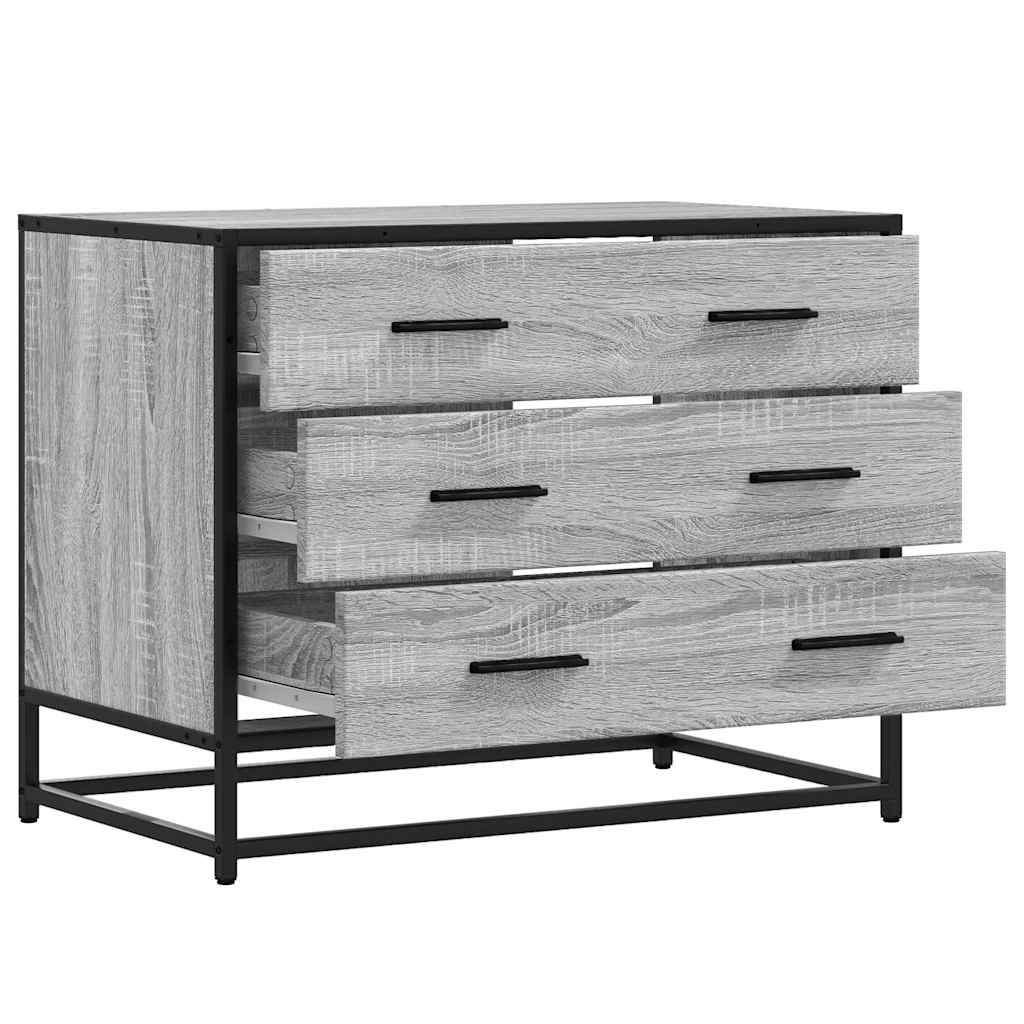 Cómoda com 3 Gavetas - 70x41x56 cm - deriv. madeira - cinzento sonoma