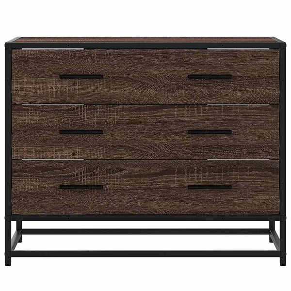Cómoda de 3 Gavetas - 70x41x56 cm - Derivados Madeira Carvalho Castanho