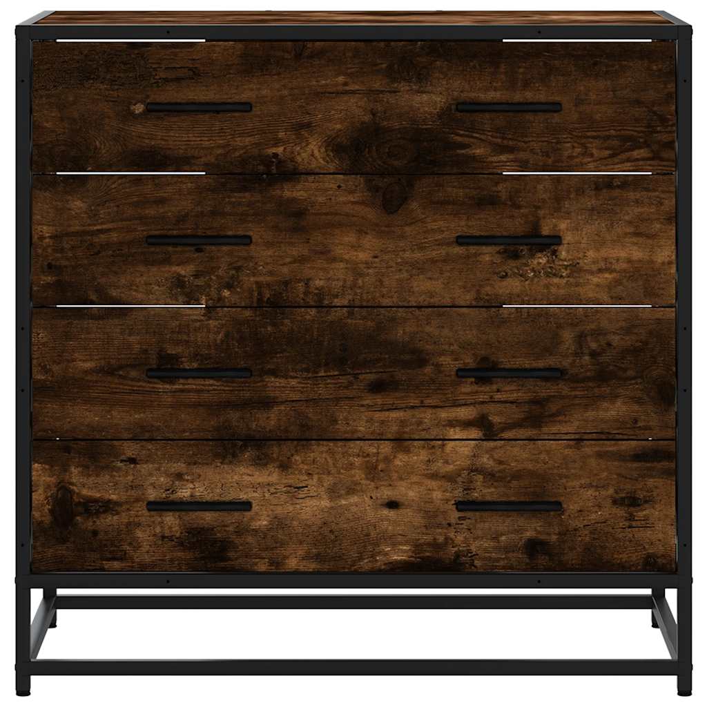 Cómoda de 4 Gavetas -70x41x70 cm - Derivados de  Madeira Carvalho Fumado