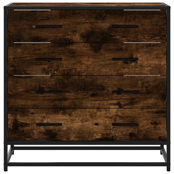 Cómoda de 4 Gavetas -70x41x70 cm - Derivados de  Madeira Carvalho Fumado