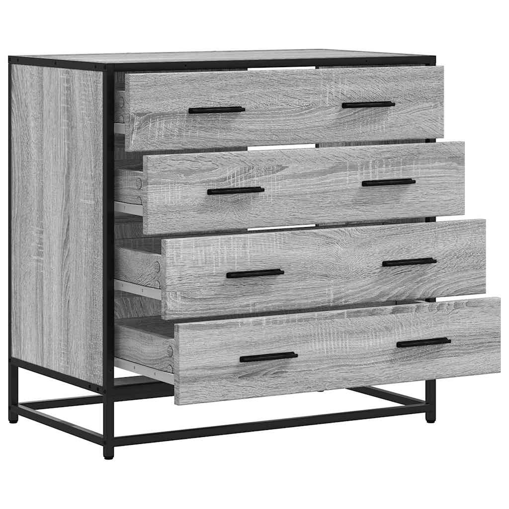 Cómoda com 4 Gavetas - 70x41x70 cm deriv. madeira - cinzento sonoma