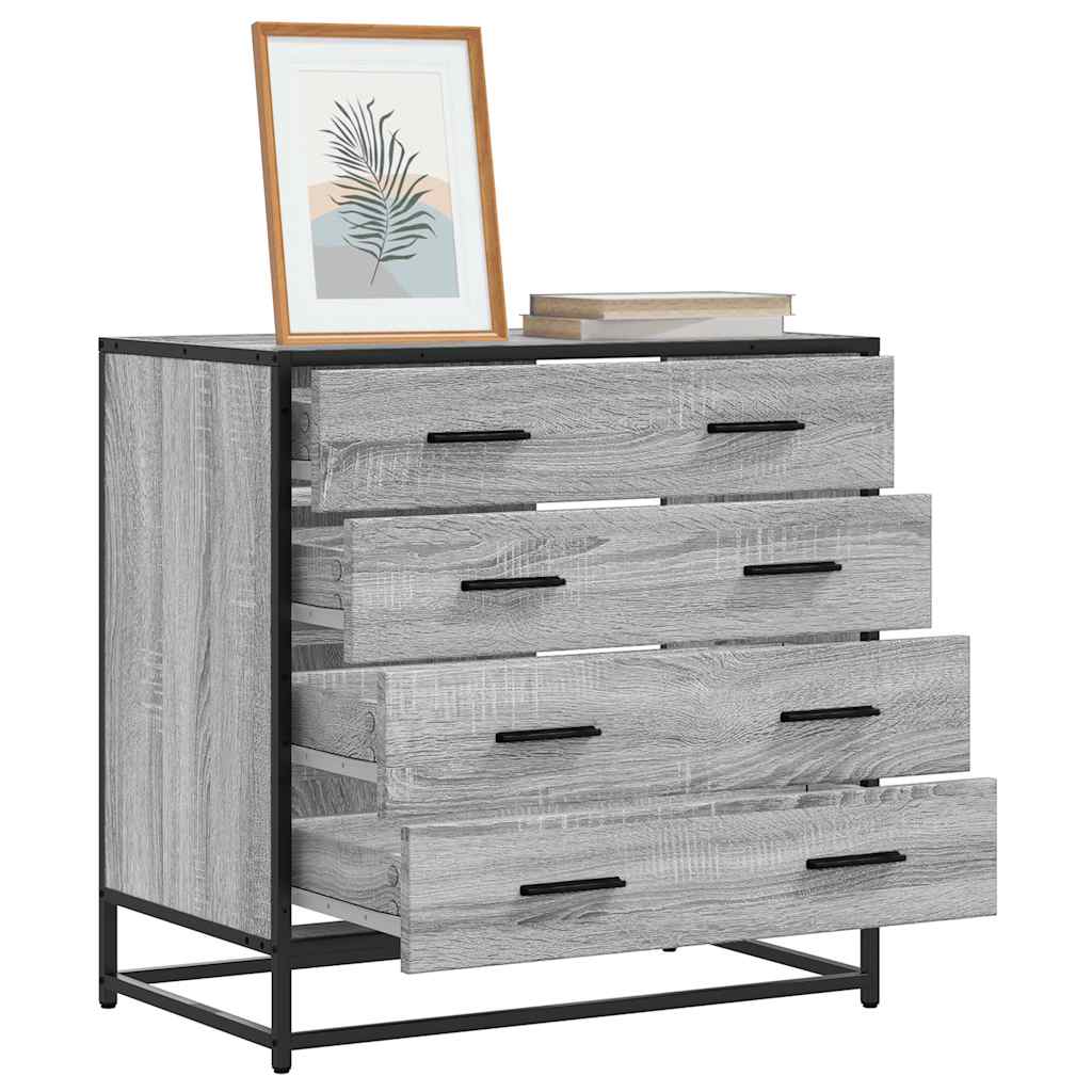 Cómoda com 4 Gavetas - 70x41x70 cm deriv. madeira - cinzento sonoma
