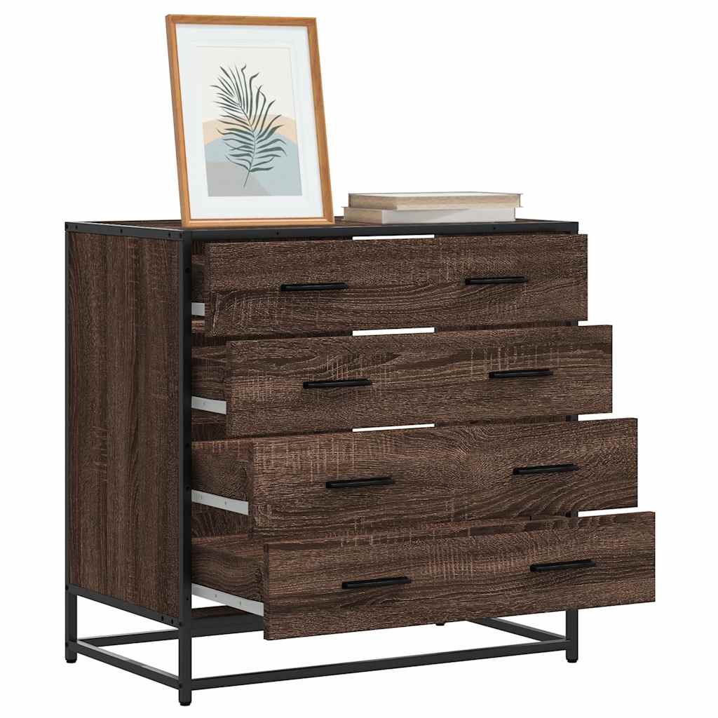 Cómoda com 4 Gavetas - 70x41x70 - cm - Derivados Madeira Carvalho Castanho