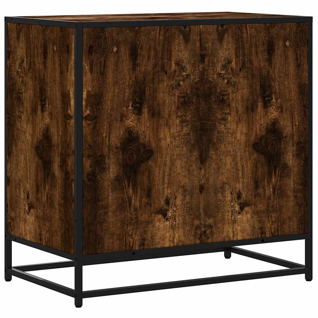 Cómoda com 1 Prateleira Aberta e 3 Gavetas - 70x41x70 cm - Derivados Madeira Carvalho Fumado