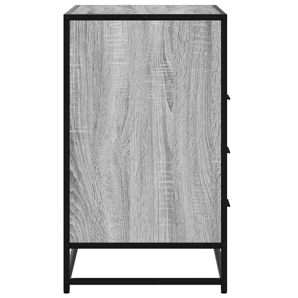 Cómoda com 1 Prateleira Aberta e 3 Gavetas - 70x41x70 cm - deriv. madeira - cinzento sonoma