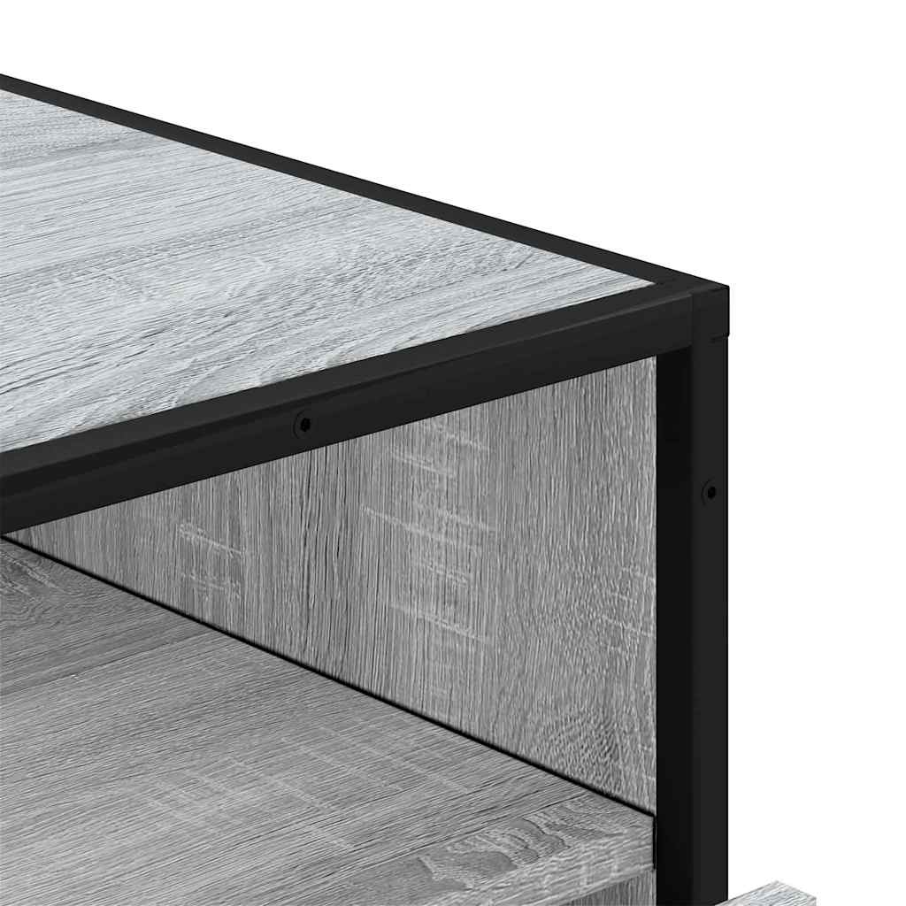 Cómoda com 1 Prateleira Aberta e 3 Gavetas - 70x41x70 cm - deriv. madeira - cinzento sonoma