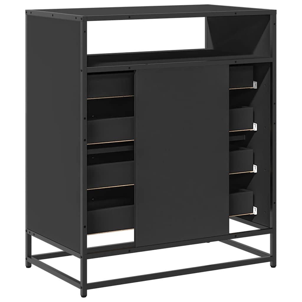 Cómoda com 4 Gavetas 70x41x83,5 cm deriv. madeira preto
