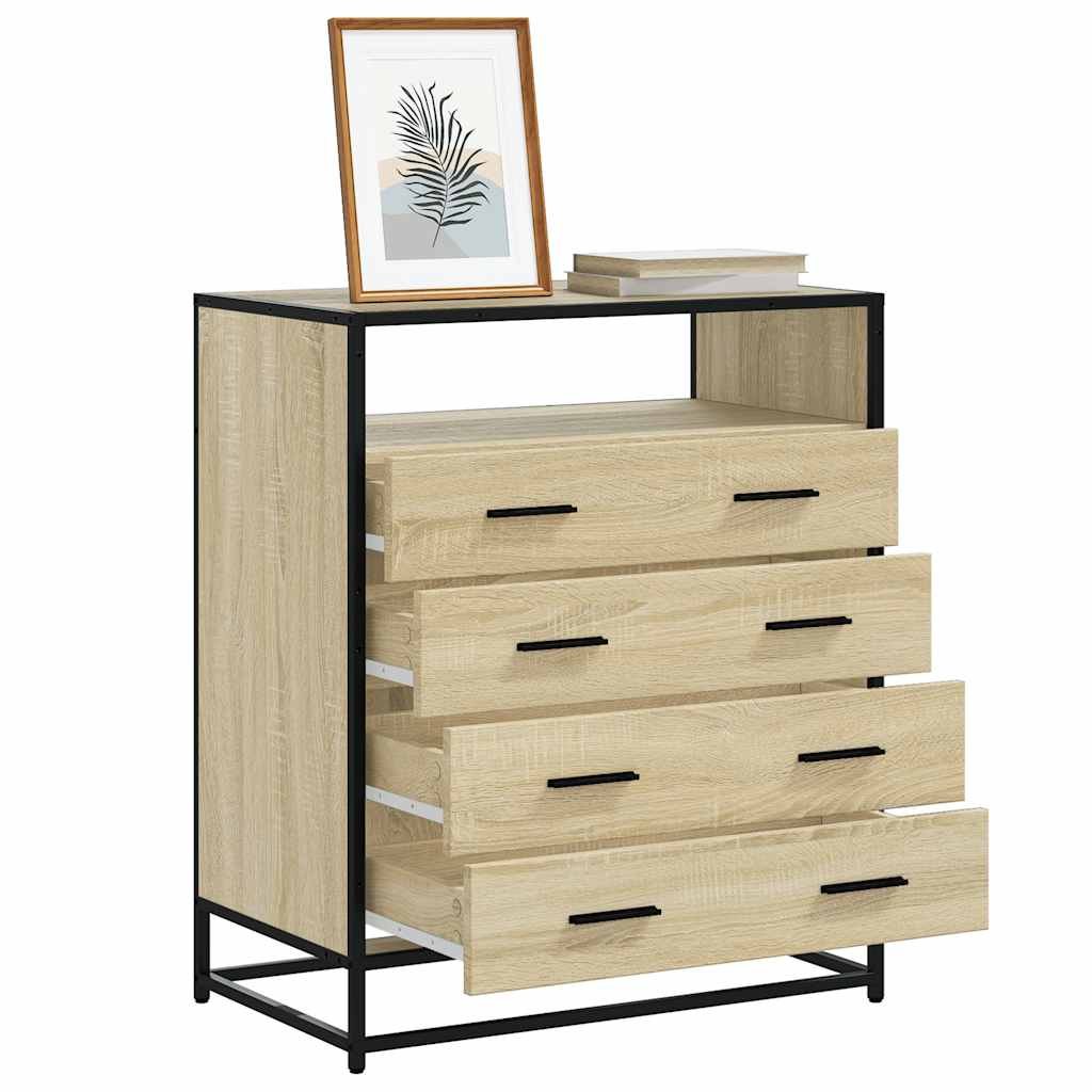 Cómoda com 4 Gavetas - 70x41x83,5 cm deriv. madeira - carvalho sonoma