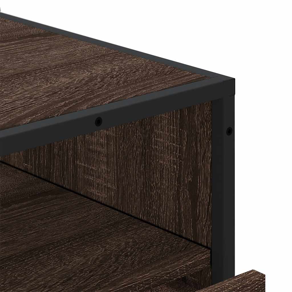 Cómoda com 1 Prateleira Aberta e 4 Gavetas - 70x41x83,5 cm - Madeira Carvalho Castanho