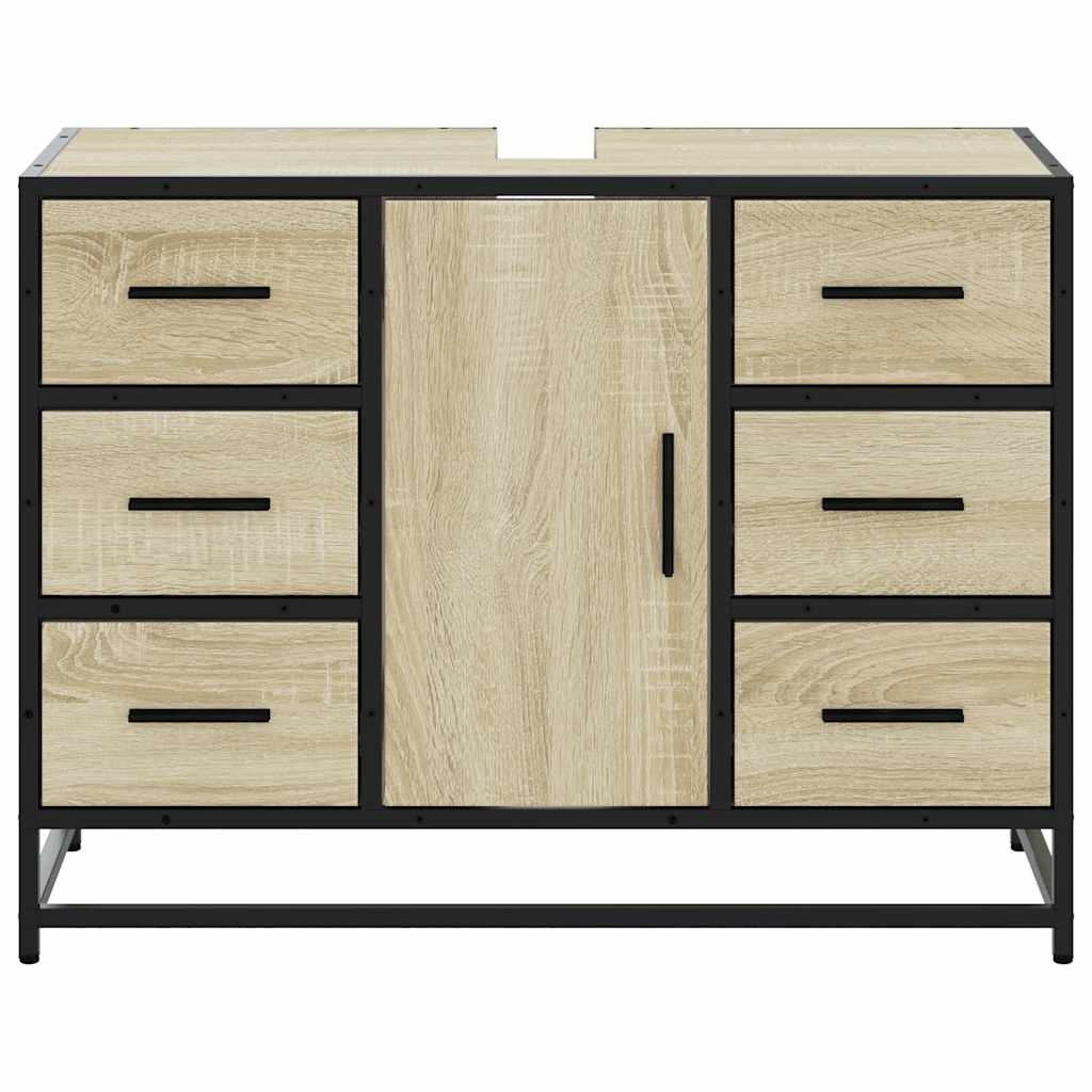 Armário lavatório WC 80x33x60 cm deriv. madeira carvalho sonoma