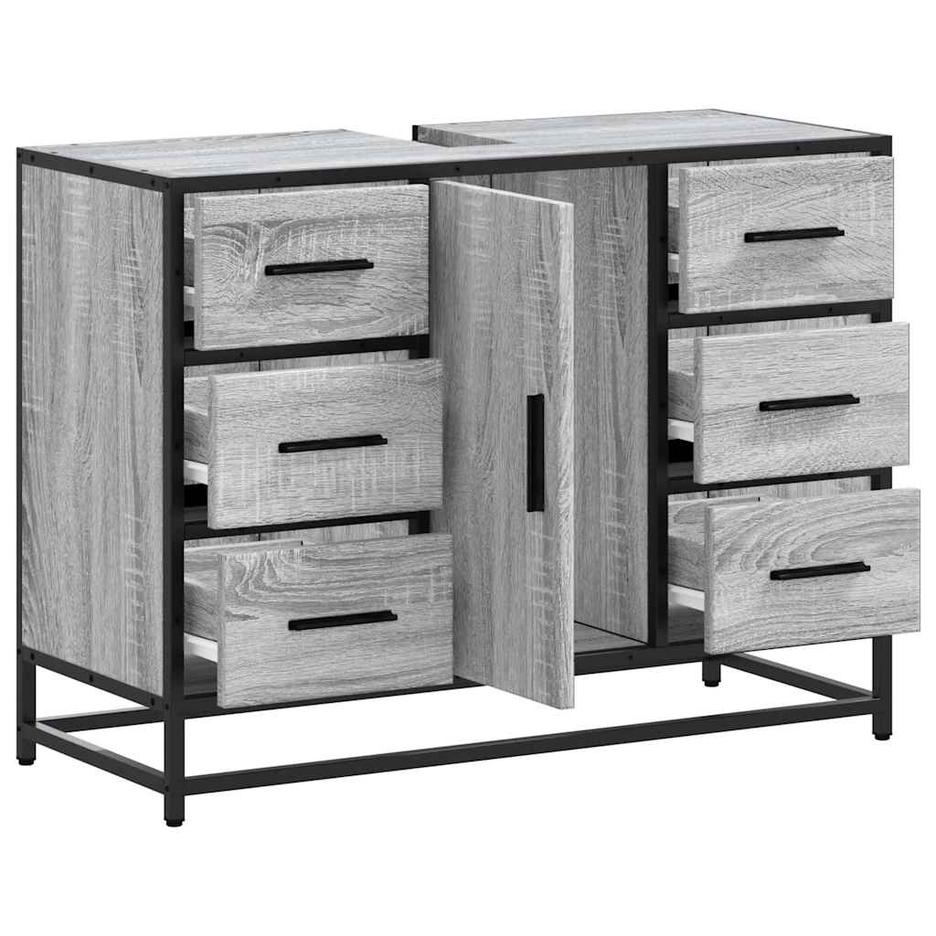 Armário p/ lavatório WC 80x33x60 cm deriv.madeira cinza sonoma