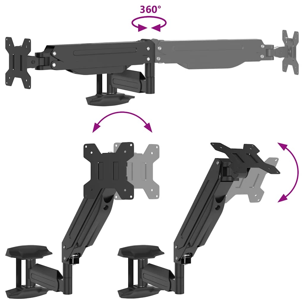 Suporte parede p/ monitor ecrã de 27" máx. mola a gás 10 kg
