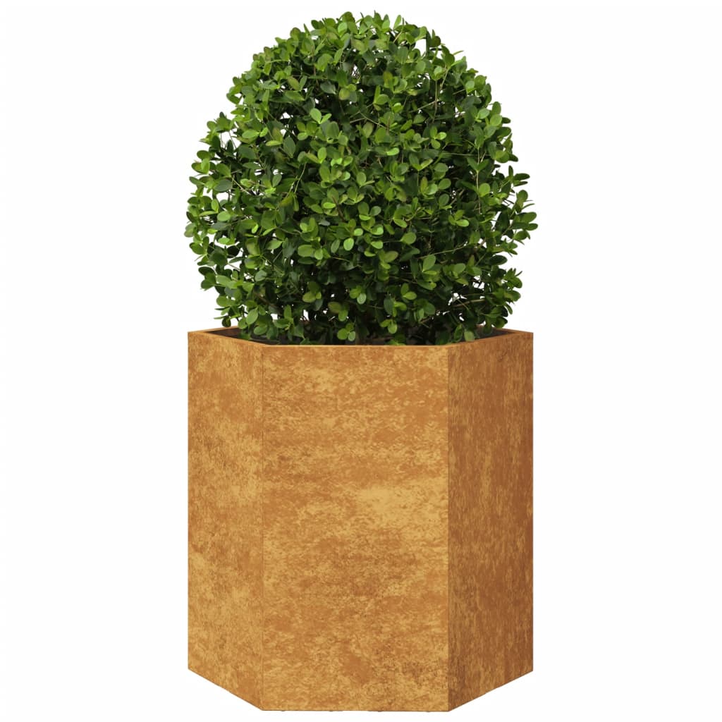 Vasos floreiras jardim hexagonal 46x40x45cm resistência ao aço
