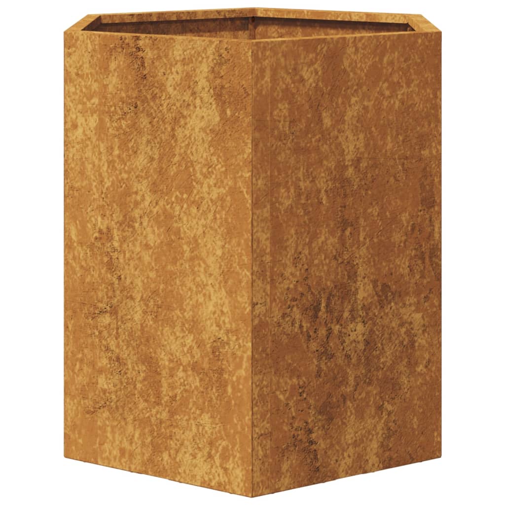 Vasos floreiras jardim hexagonal 46x40x45cm resistência ao aço