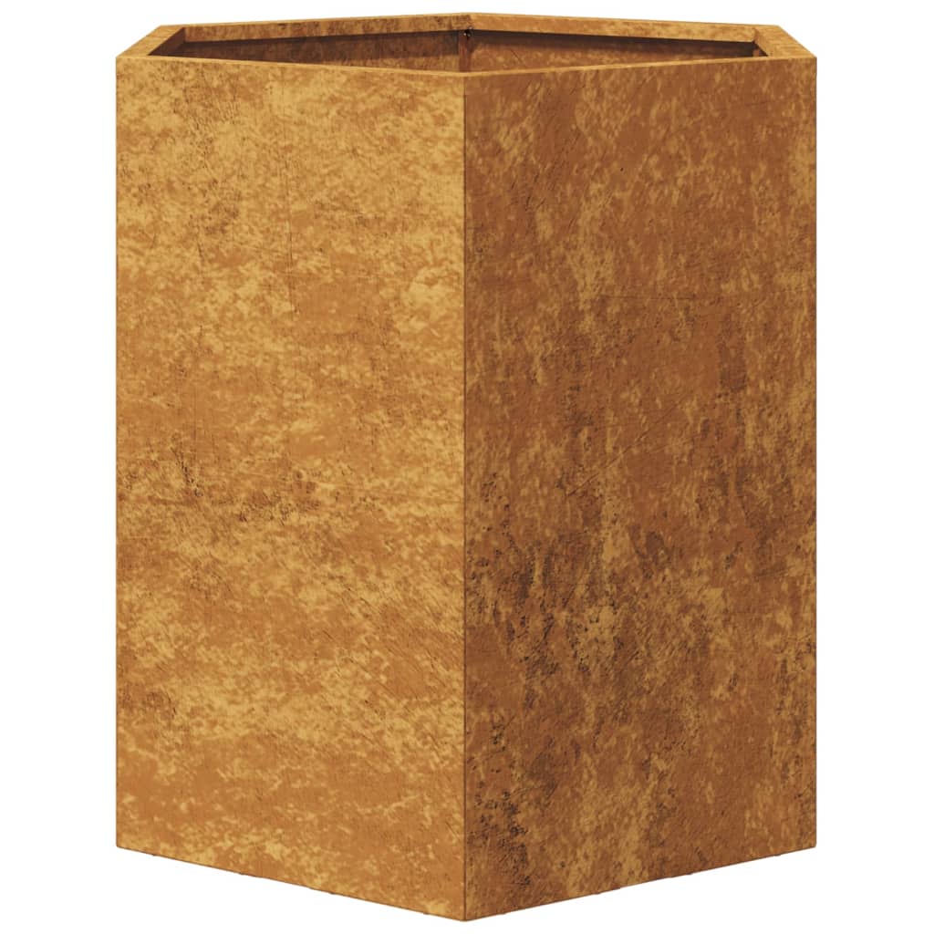 Vasos floreiras jardim hexagonal 46x40x45cm resistência ao aço