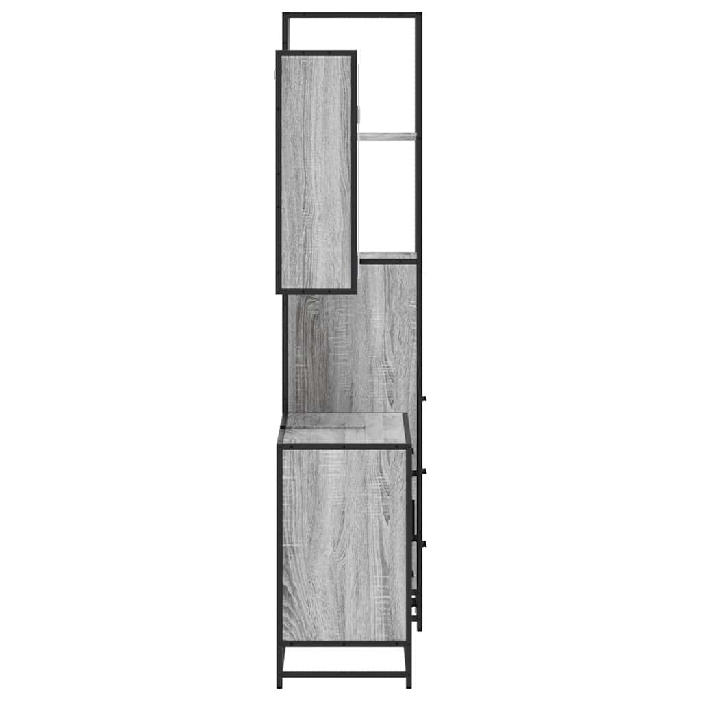 3 pcs Conjunto móveis casa de banho madeira proc. cinza sonoma